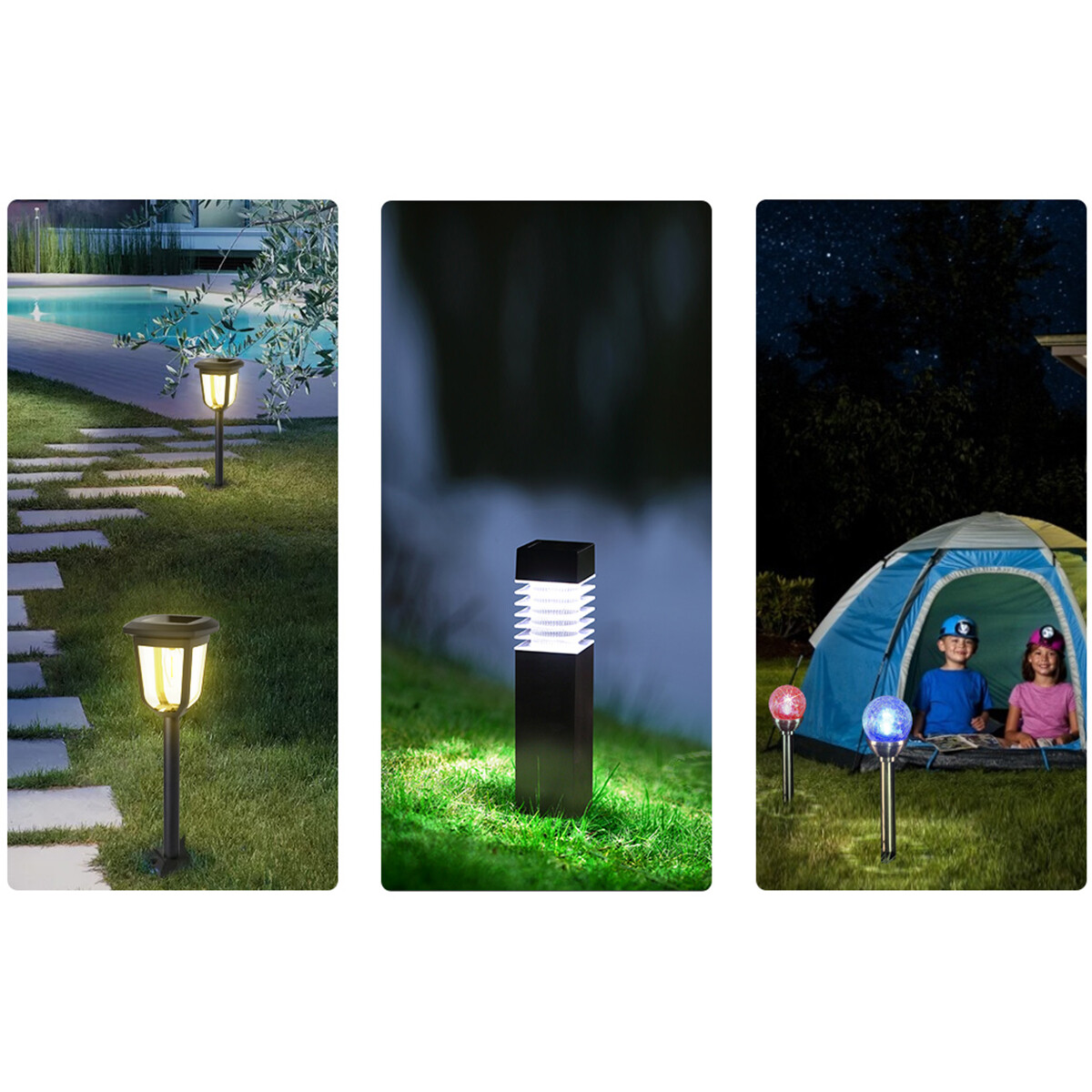 LED Erdspießlampe mit Solar - Aigi Nina - 0.06W - Tageslicht 6500K - Mattschwarz - Kunststoff