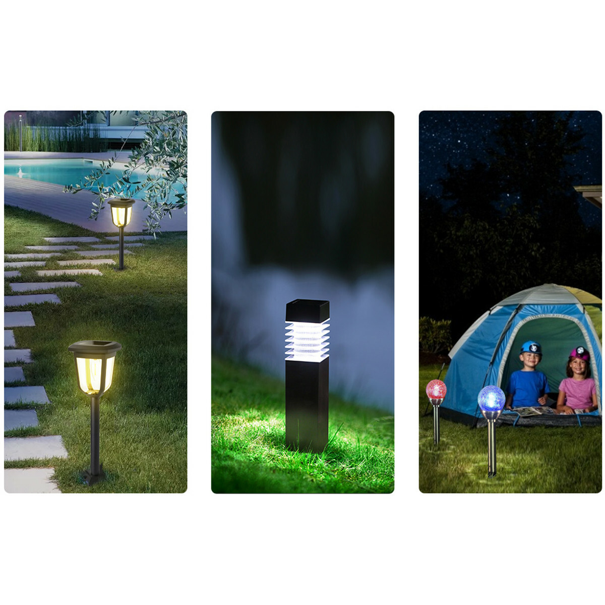 LED Erdspießlampe mit Solar - Aigi Nina - 0.06W - Warmweiß 3000K - Mattschwarz - Kunststoff