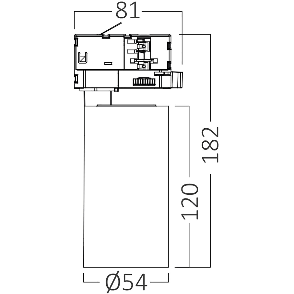 LED-Schienenstrahler - Track Spot - Brinton Sonly - 3-Phasig - 15W 1560lm 38D - Warmweiß 3000K - Schwarz