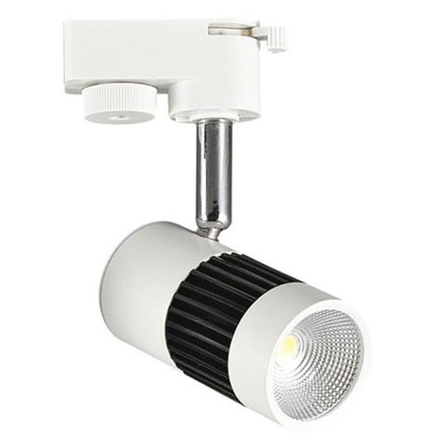 LED Schienensystem - Track Strahler - 13W 1 Phasen - Rund - Universalweiß 4200K - Mattschwarz/Weiß Aluminium