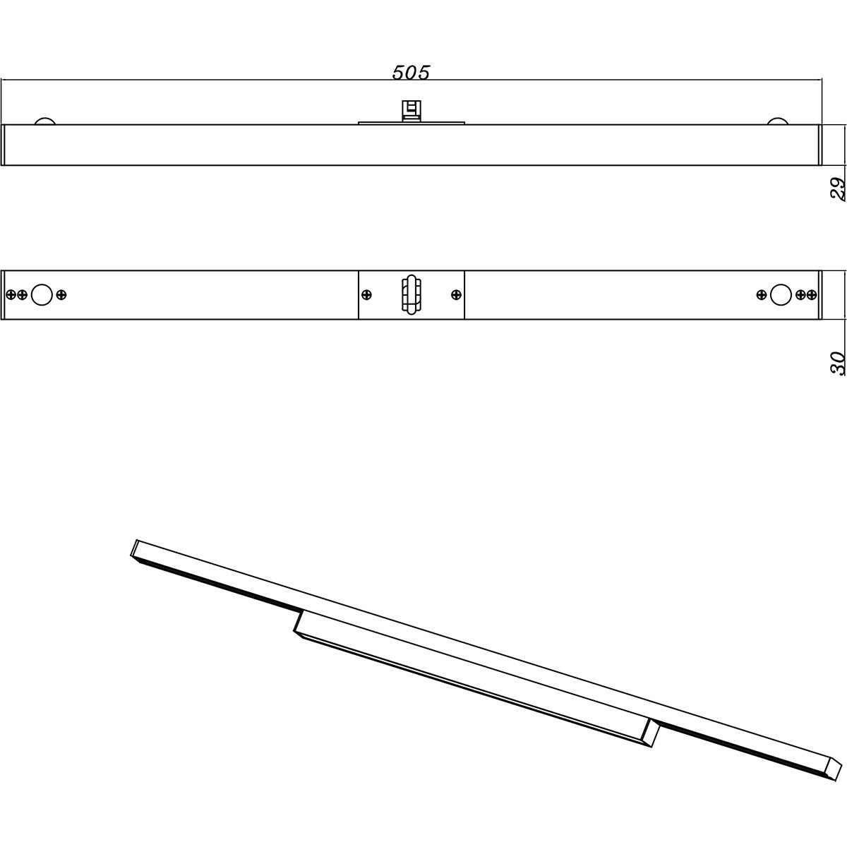 LED Schienensystem - Balken - Trion Dual Pany - 2-Phasen - 6W - Warmweiß 3000K - Dimmbar - Matt Titan - Kunststoff