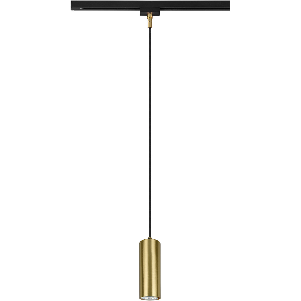 LED Schienensystem - Hängelampe - Trion Dual Monla - 2-Phasen - GU10 Fassung - Rund - Matt Gold - Aluminium