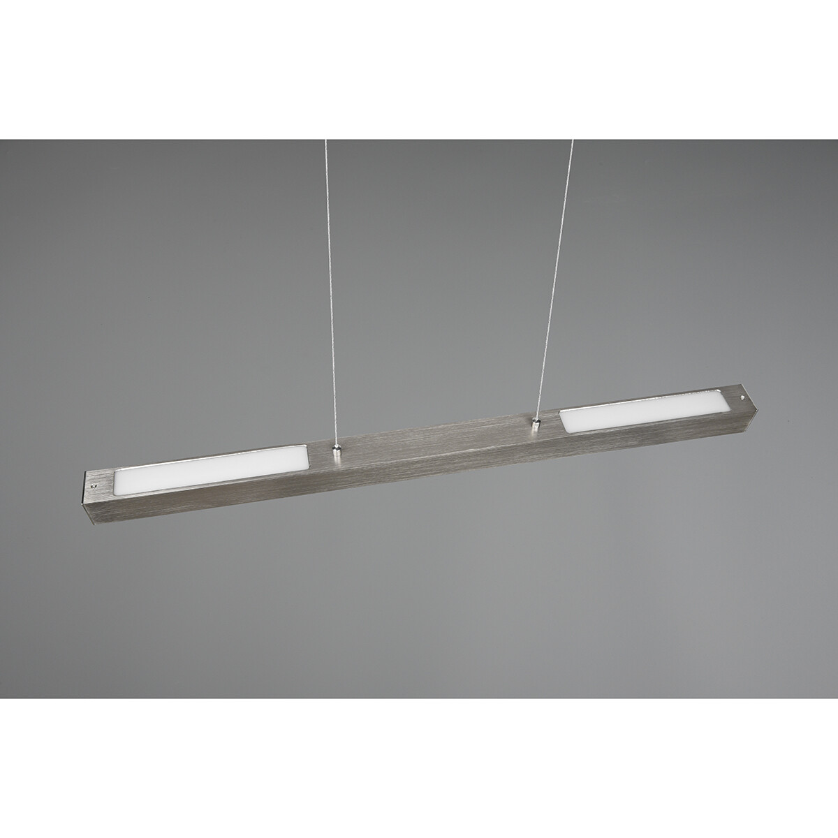 LED Schienensystem - Hängelampe - Trion Dual Parola Up and Down - 2-Phasen - 29W - Warmweiß 3000K - Dimmbar - Rechteckig - Matt Nickel - Aluminium