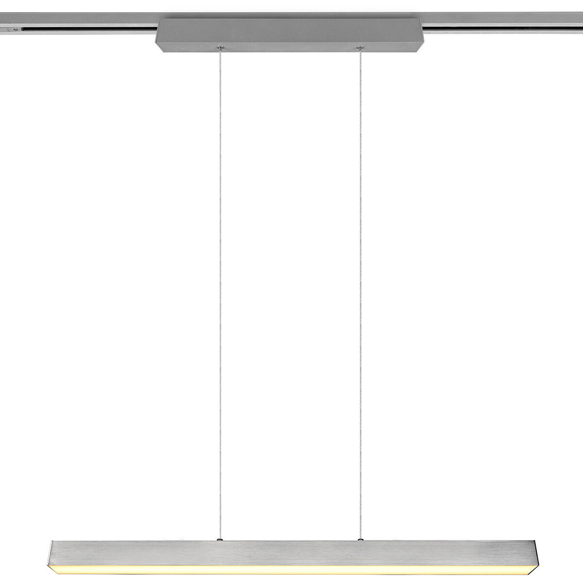 LED Schienensystem - Hängelampe - Trion Dual Parola Up and Down - 2-Phasen - 29W - Warmweiß 3000K - Dimmbar - Rechteckig - Matt Nickel - Aluminium