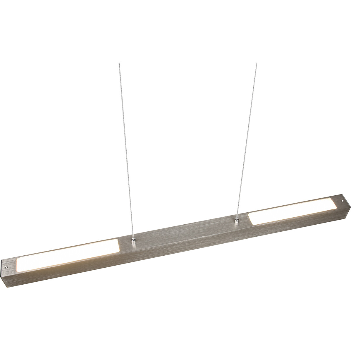 LED Schienensystem - Hängelampe - Trion Dual Parola Up and Down - 2-Phasen - 29W - Warmweiß 3000K - Dimmbar - Rechteckig - Matt Nickel - Aluminium