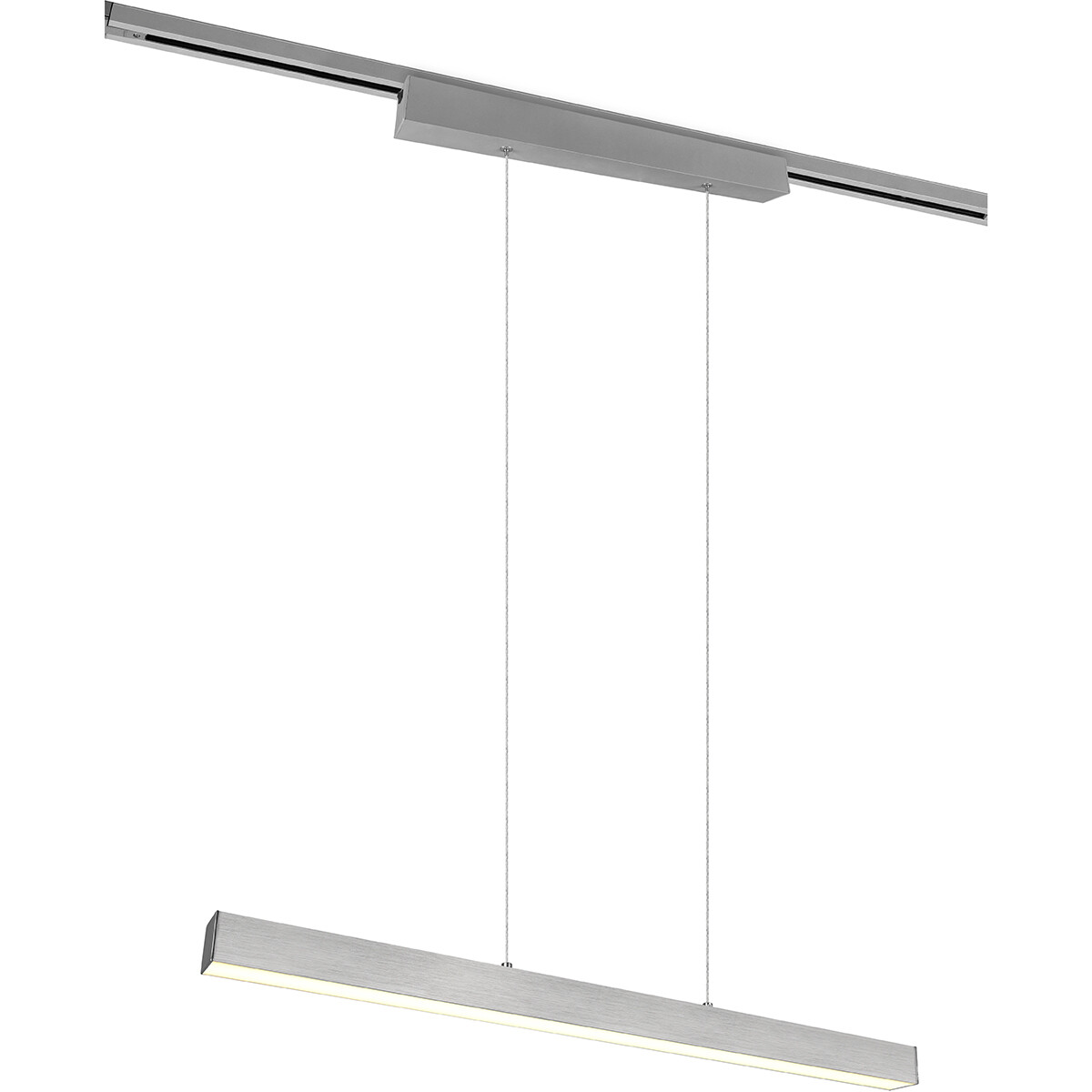 LED Schienensystem - Hängelampe - Trion Dual Parola Up and Down - 2-Phasen - 29W - Warmweiß 3000K - Dimmbar - Rechteckig - Matt Nickel - Aluminium