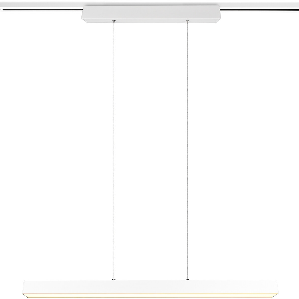 LED Schienensystem - Hängelampe - Trion Dual Parola Up and Down - 2-Phasen - 29W - Warmweiß 3000K - Dimmbar - Rechteckig - Matt Weiß - Aluminium