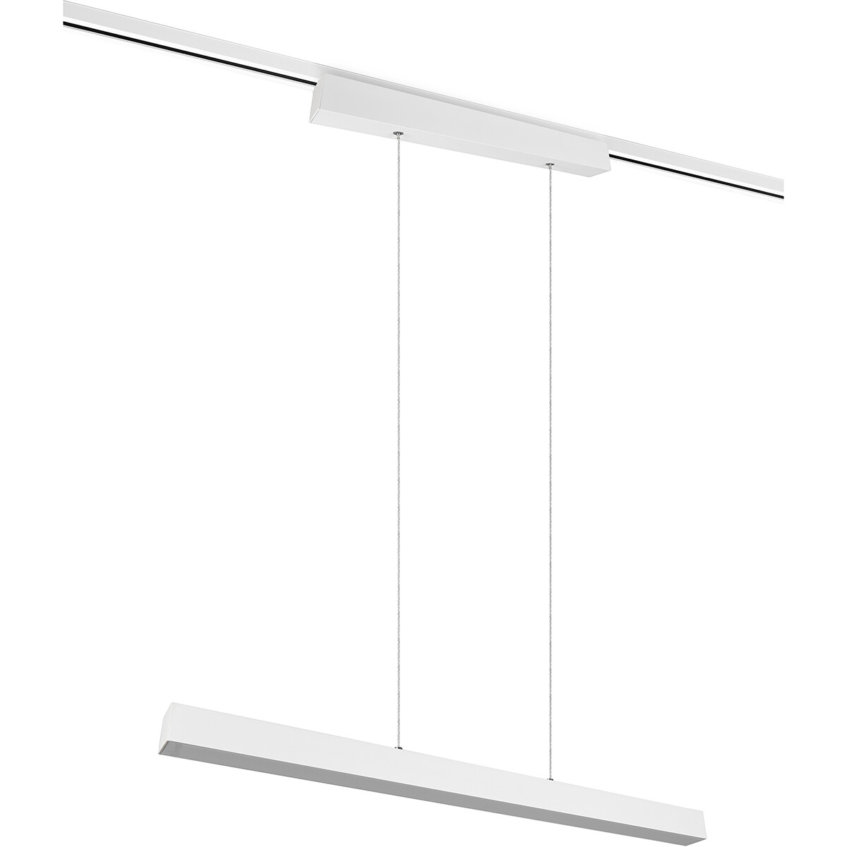 LED Schienensystem - Hängelampe - Trion Dual Parola Up and Down - 2-Phasen - 29W - Warmweiß 3000K - Dimmbar - Rechteckig - Matt Weiß - Aluminium