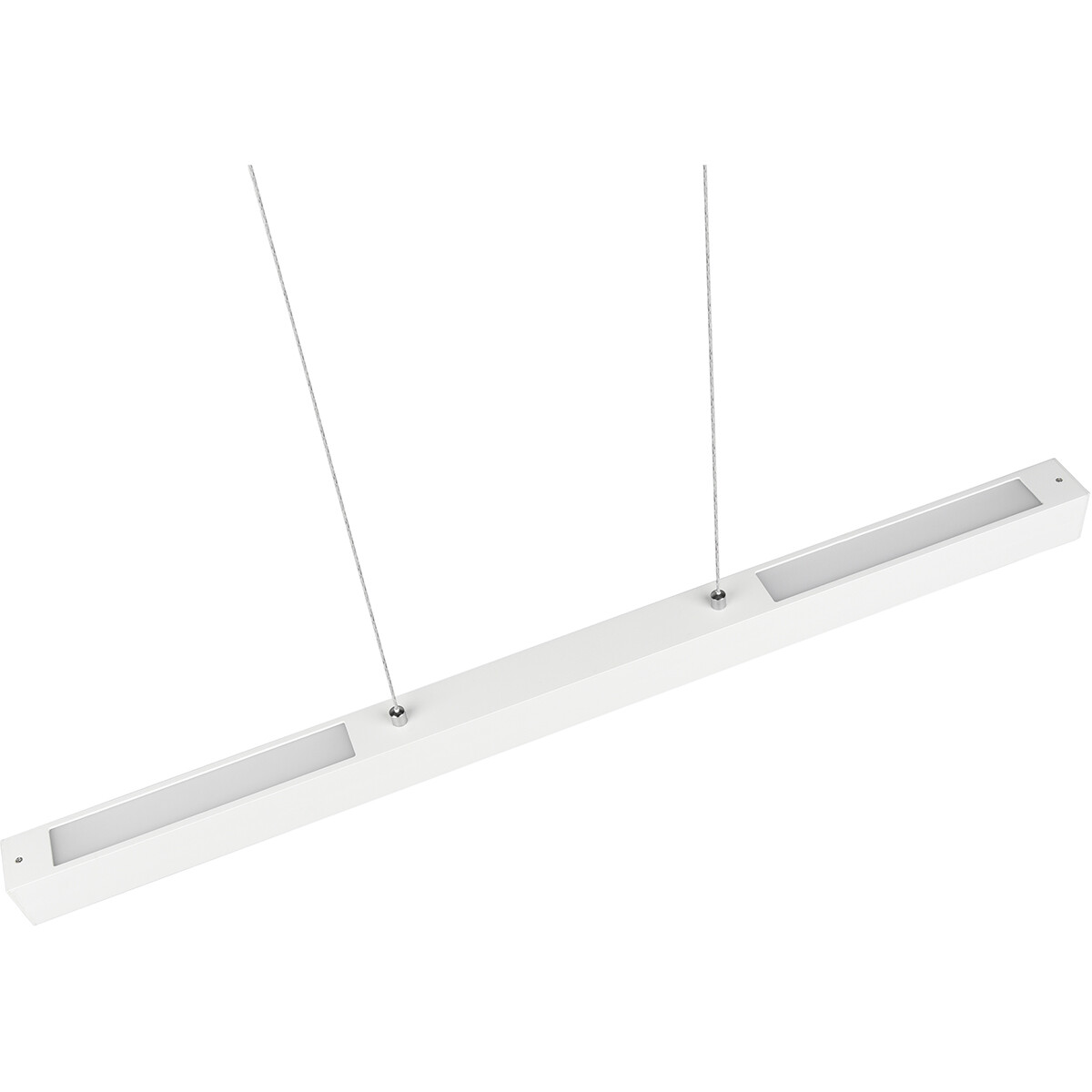 LED Schienensystem - Hängelampe - Trion Dual Parola Up and Down - 2-Phasen - 29W - Warmweiß 3000K - Dimmbar - Rechteckig - Matt Weiß - Aluminium