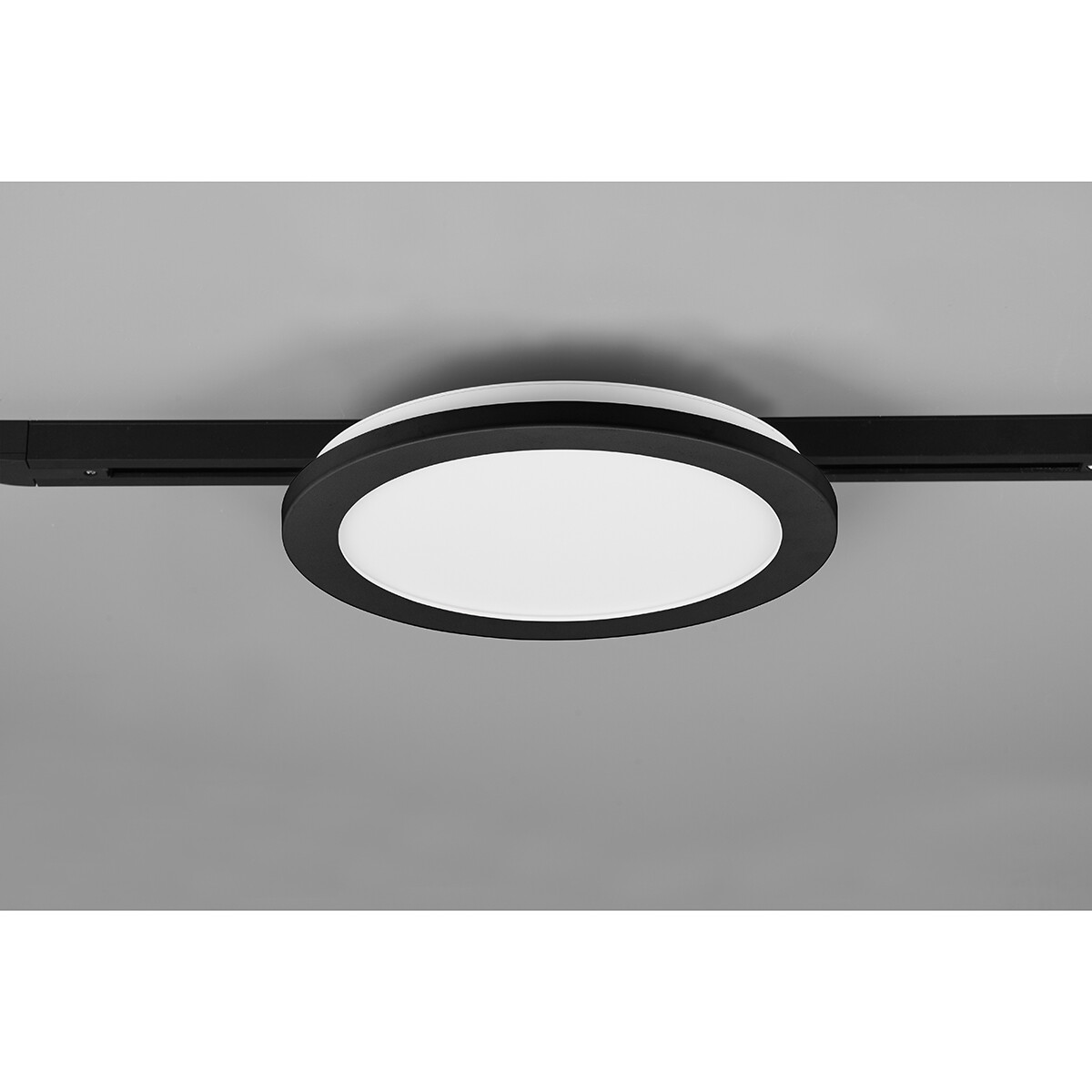 LED Schienenbeleuchtung - Deckenleuchte - Trion Dual Camy - 2-Phasen - 13W - Warmweiß 3000K - Dimmbar - Rund - Mattschwarz - Kunststoff