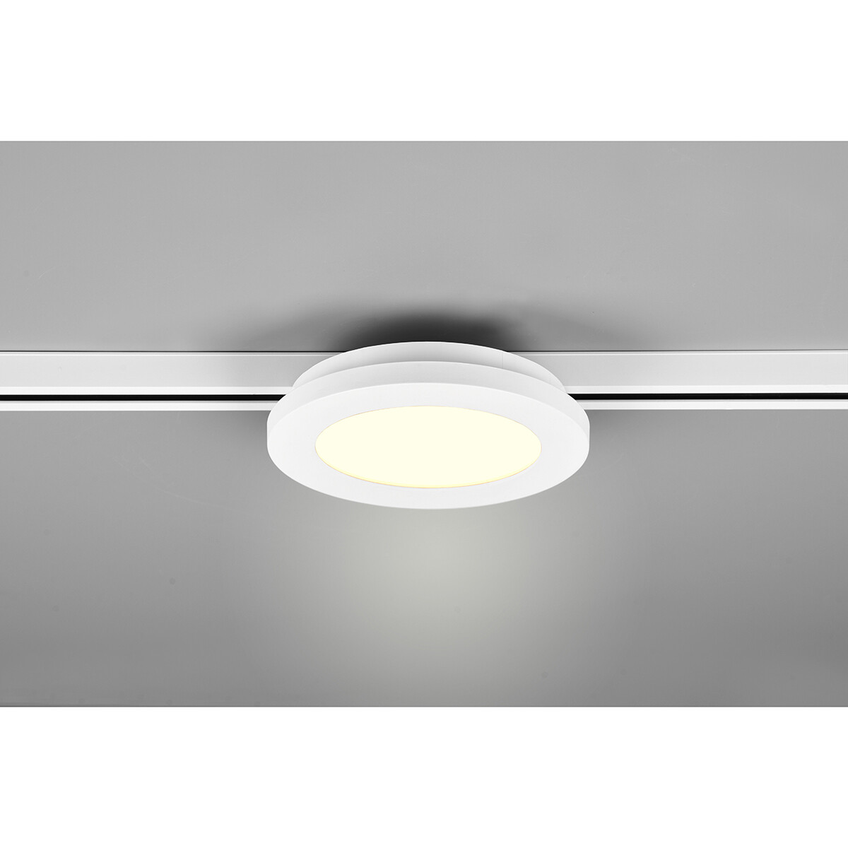 LED Schienenbeleuchtung - Deckenleuchte - Trion Dual Camy - 2-Phasen - 9W - Warmweiß 3000K - Dimmbar - Rund - Mattweiß - Kunststoff