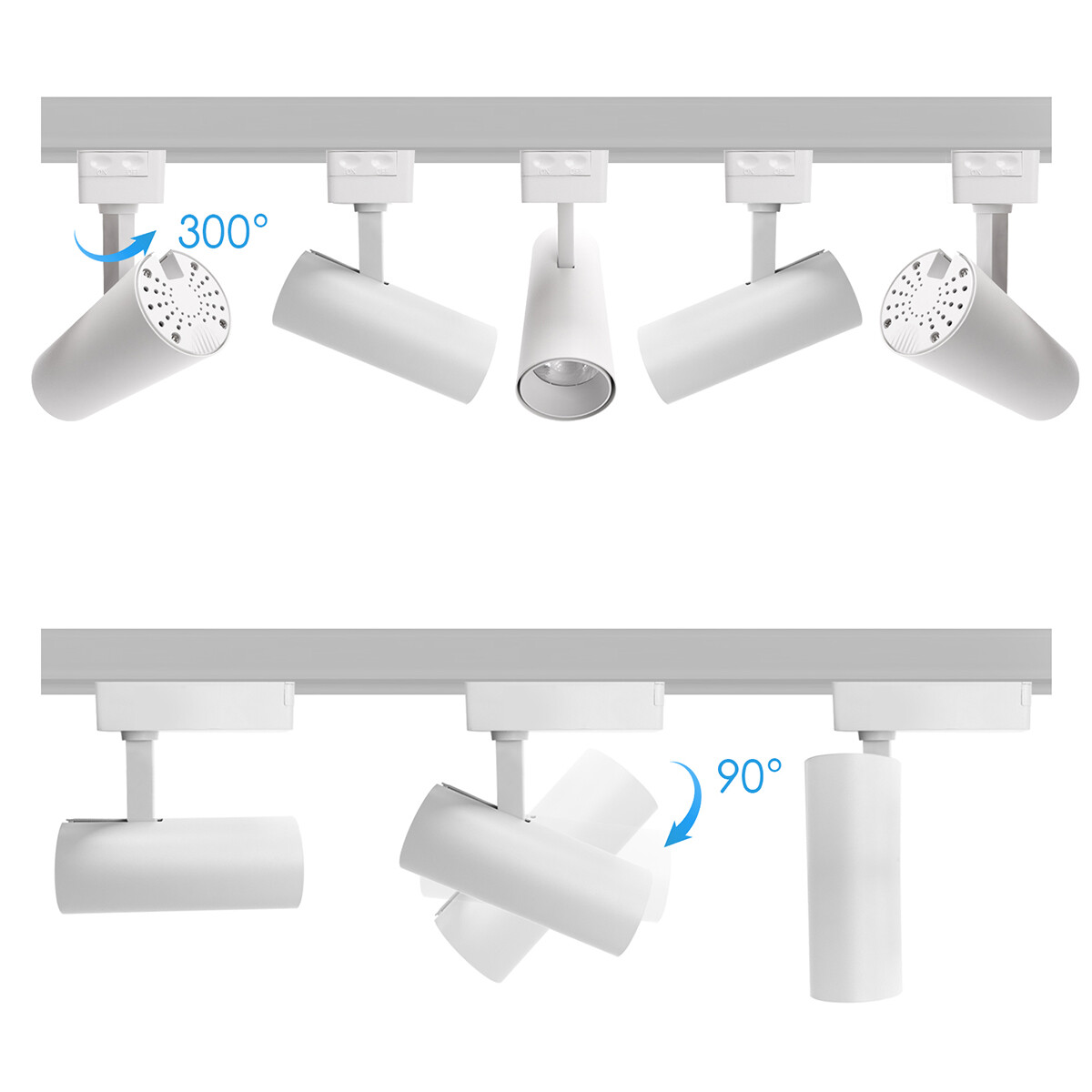 LED-Schienenbeleuchtung - Track Spot - Aigi - 1 Phase - 10W - Klar/Kaltweiß 6500K - Rund - Weiß