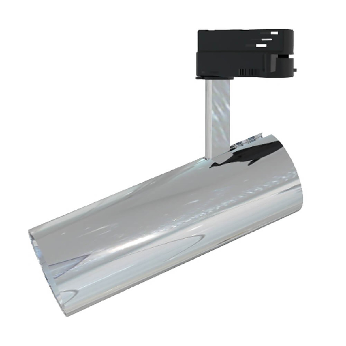 LED Schienensystem - Track Strahler - Facto - 30W 1 Phasen - Rund - Warmweiß 3000K - Chrom Aluminium