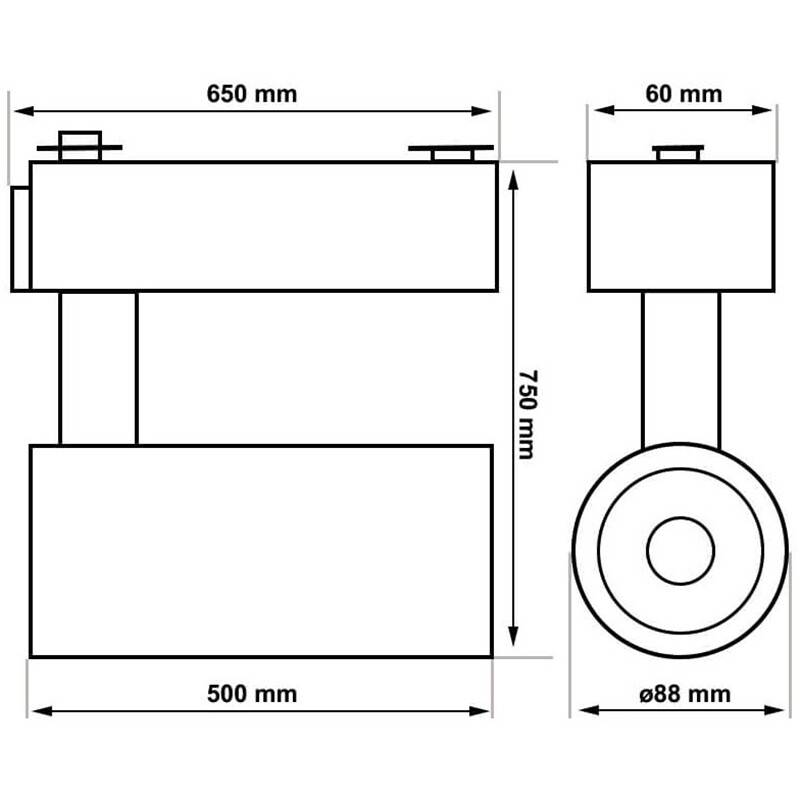 LED Schienenbeleuchtung - Track Spot - Facto Pirma - 30W High Lumen - 1 Phase - Neutralweiß 4000K - Matt Weiß - Aluminium