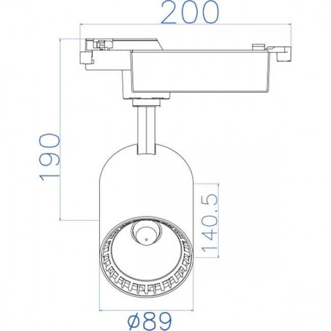 LED Schienensystem - Track Spot - Lion - 24W - 1 Phasen - Rund - Warmweiß 2700K - Mattweiß - Aluminium