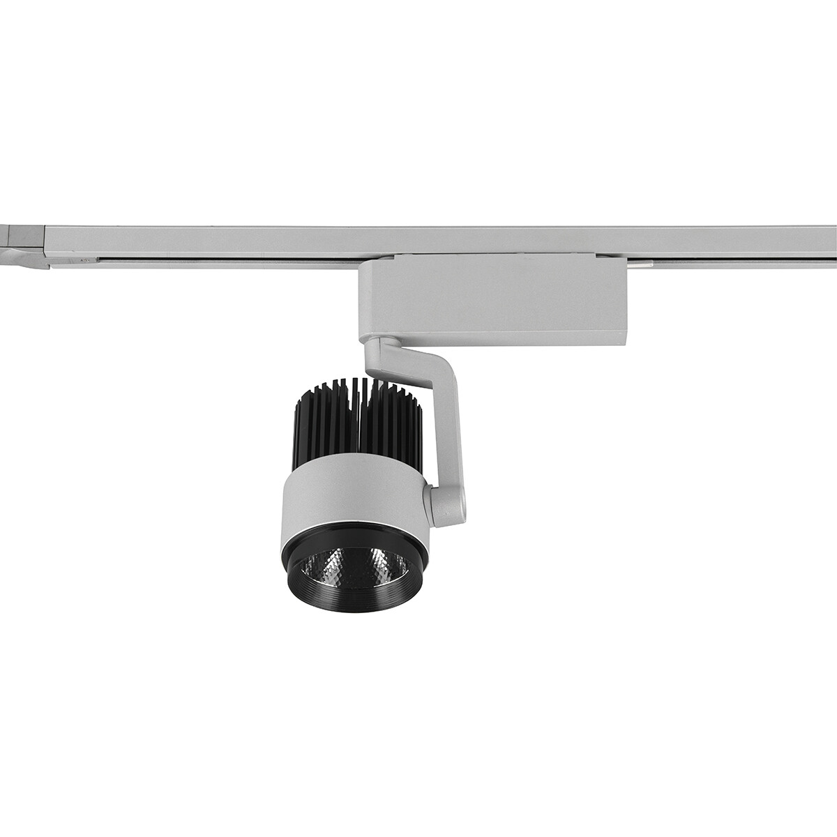 LED Schienenbeleuchtung - Track Spot - Trion Dual Radina - 2 Phasen - 15W - Anpassbare Lichtfarbe - Dimmbar - Rund - Matt Titan - Aluminium