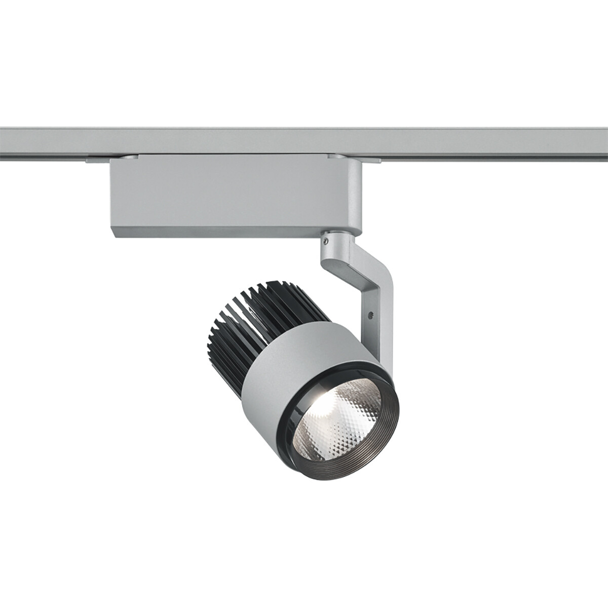 LED Schienenbeleuchtung - Track Spot - Trion Dual Radina - 2 Phasen - 15W - Anpassbare Lichtfarbe - Dimmbar - Rund - Matt Titan - Aluminium