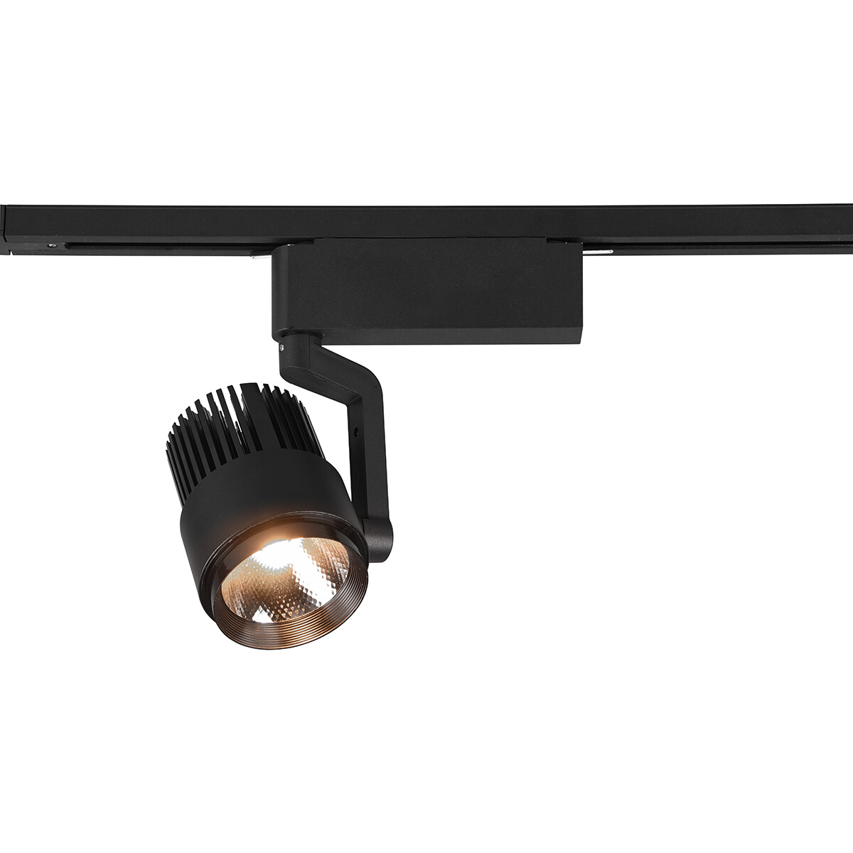 LED Schienenbeleuchtung - Track Spot - Trion Dual Radina - 2 Phasen - 15W - Anpassbare Lichtfarbe - Dimmbar - Rund - Matt Schwarz - Aluminium