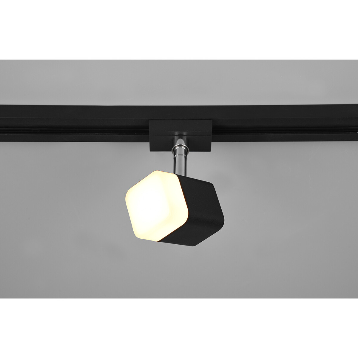 LED Schienenbeleuchtung - Track Spot - Trion Dual Ribon - 2 Phasen - 3.5W - Warmweiß 3000K - Dimmbar - Rechteck - Matt Schwarz - Aluminium