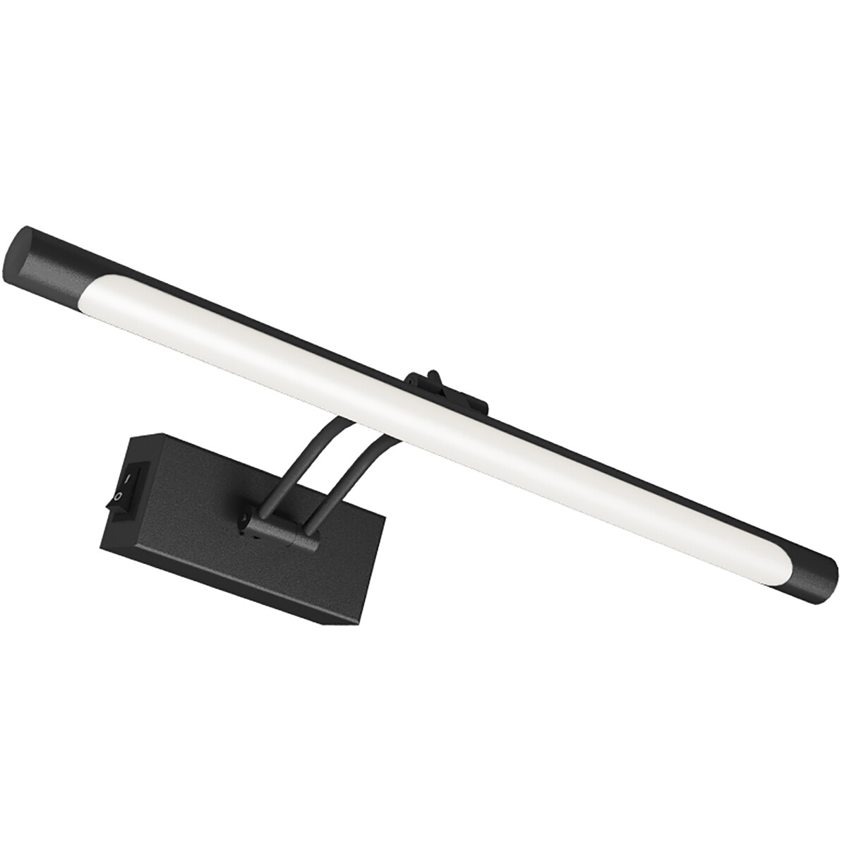 LED-Bildlampe - Spiegellampe - Brinton Sarin - 8W 700lm - Neutralweiß 4000K - Schwenkbar - Rund - Schwarz