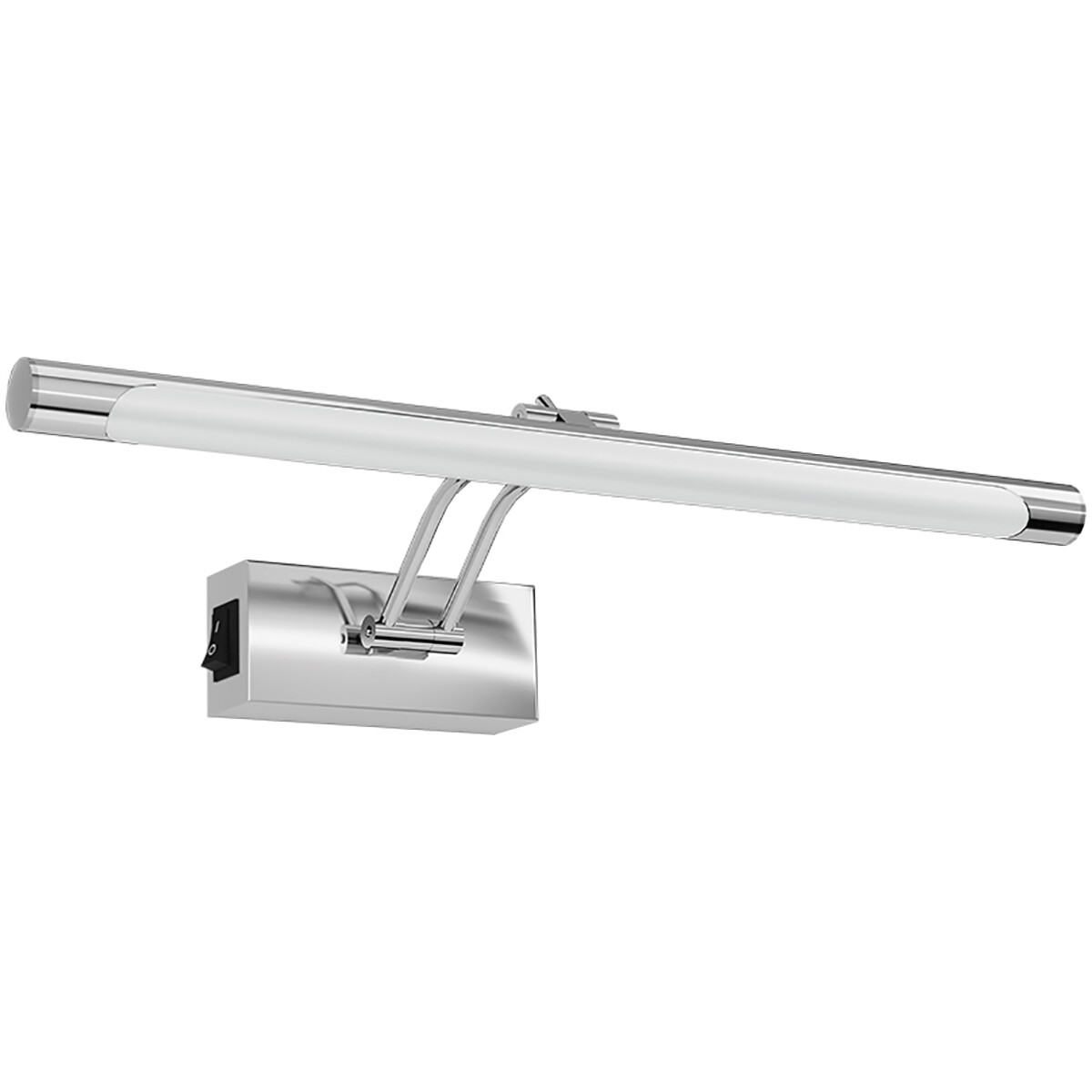 LED-Bildlampe - Spiegellampe - Brinton Sarin - 8W 700lm - Warmweiß 3000K - Schwenkbar - Rund - Chrom