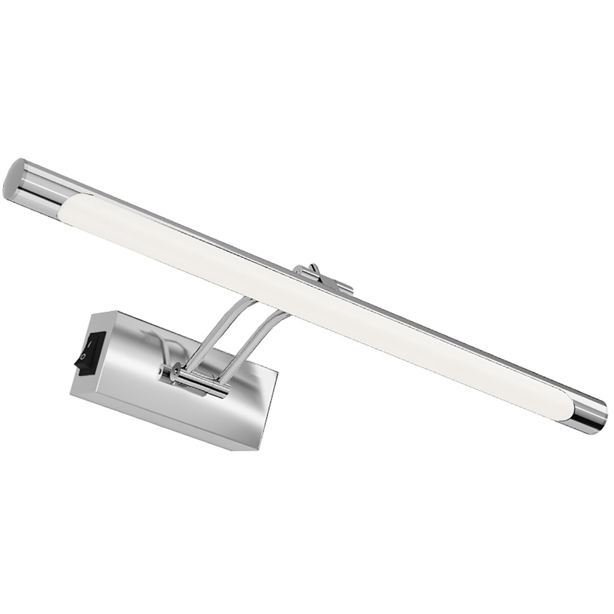 LED-Bildlampe - Spiegellampe - Brinton Sarin - 8W 700lm - Warmweiß 3000K - Schwenkbar - Rund - Chrom