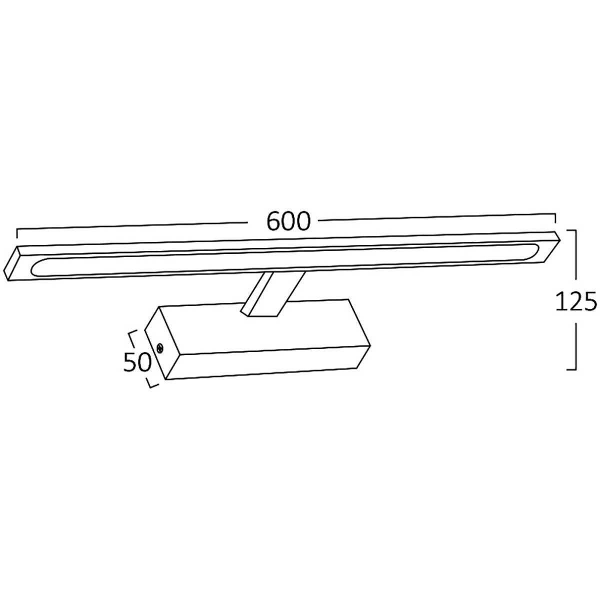 LED-Spiegellampe - Brinton Armin - 12W 900lm - Kaltweiß 6000K - IP44 - Rechteck - Chrom