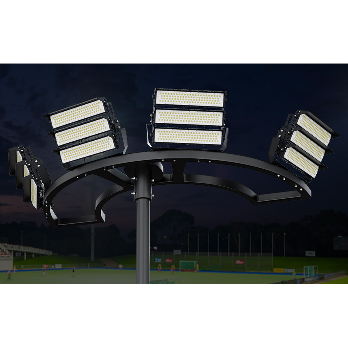 LED Sportplatzbeleuchtung - Stadionbeleuchtung - Flutlicht - Rinzu Straly - 1250 Watt - 212500 Lumen - Tageslicht 5000K - Wasserdicht IP67 - Philips Treiber