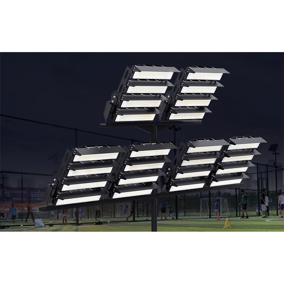 LED Sportplatzbeleuchtung - Stadionbeleuchtung - Flutlicht - Rinzu Straly - 1250 Watt - 212500 Lumen - Tageslicht 5000K - Wasserdicht IP67 - Philips Treiber