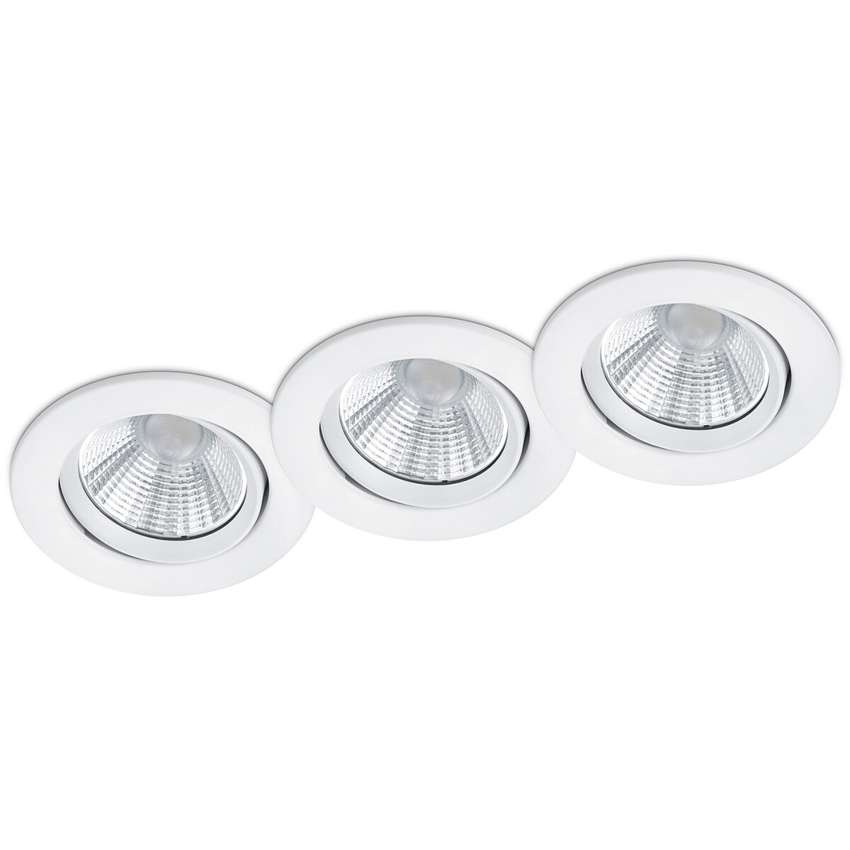 LED Spot 3er Pack - Einbauspot - Trion Paniro - Rund 5W - Dimmbar - Warmweiß 3000K - Mattweiß - Aluminium - Ø80mm