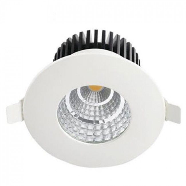 LED Spot 6er Pack - Einbauspot - Rund 6W - Wasserdicht IP65 - Universalweiß 4200K - Mattweiß Aluminium - Ø90mm