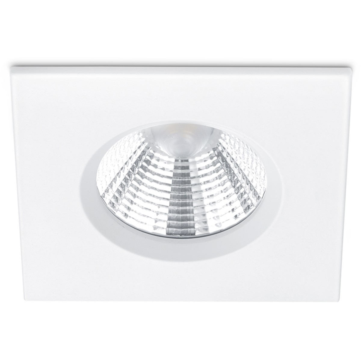 LED Spot 6er Pack - Einbauspot - Trion Zagrona - 5W - Wasserdicht IP65 - Dimmbar - Warmweiß 3000K - Mattweiß - Aluminium - Quadratisch