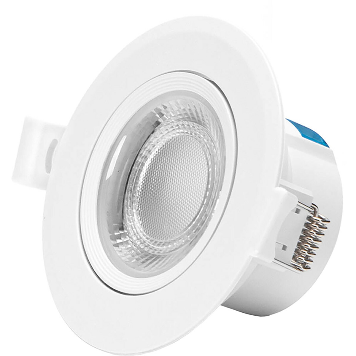 LED Spot - Einbauspot - Aigi Lola - 5W - Kaltweiß 6500K - Rund - Matt Weiß - Aluminium