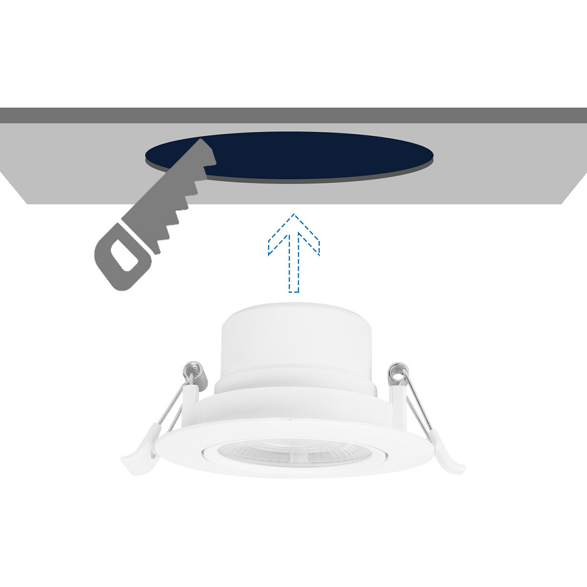 LED Spot - Einbauspot - Aigi Lola - 5W - Warmweiß 3000K - Rund - Matt Weiß - Aluminium