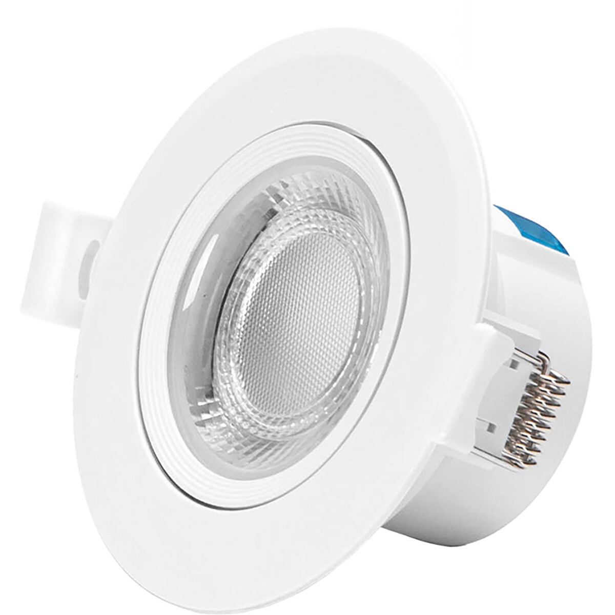 LED Spot - Einbauspot - Aigi Lola - 7W - Kaltweiß 6500K - Rund - Matt Weiß - Aluminium