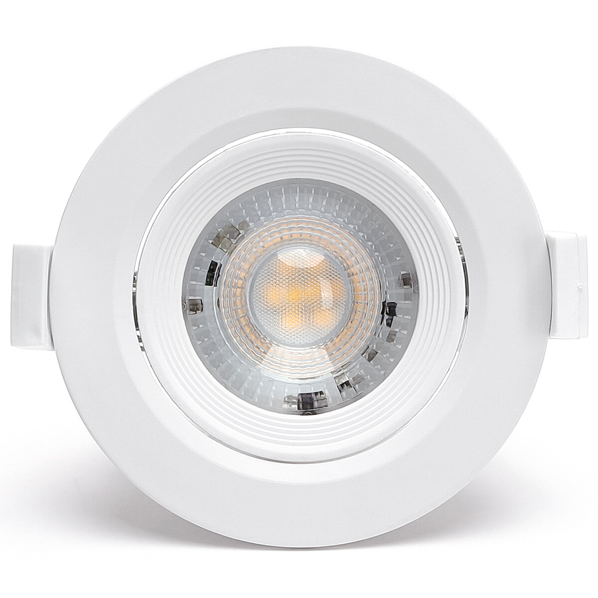 LED Spot - Einbaustrahler - Aigi Nilona - 5W - Warmweiß 3000K - Rund - Kippbar - Matt Weiß - Aluminium