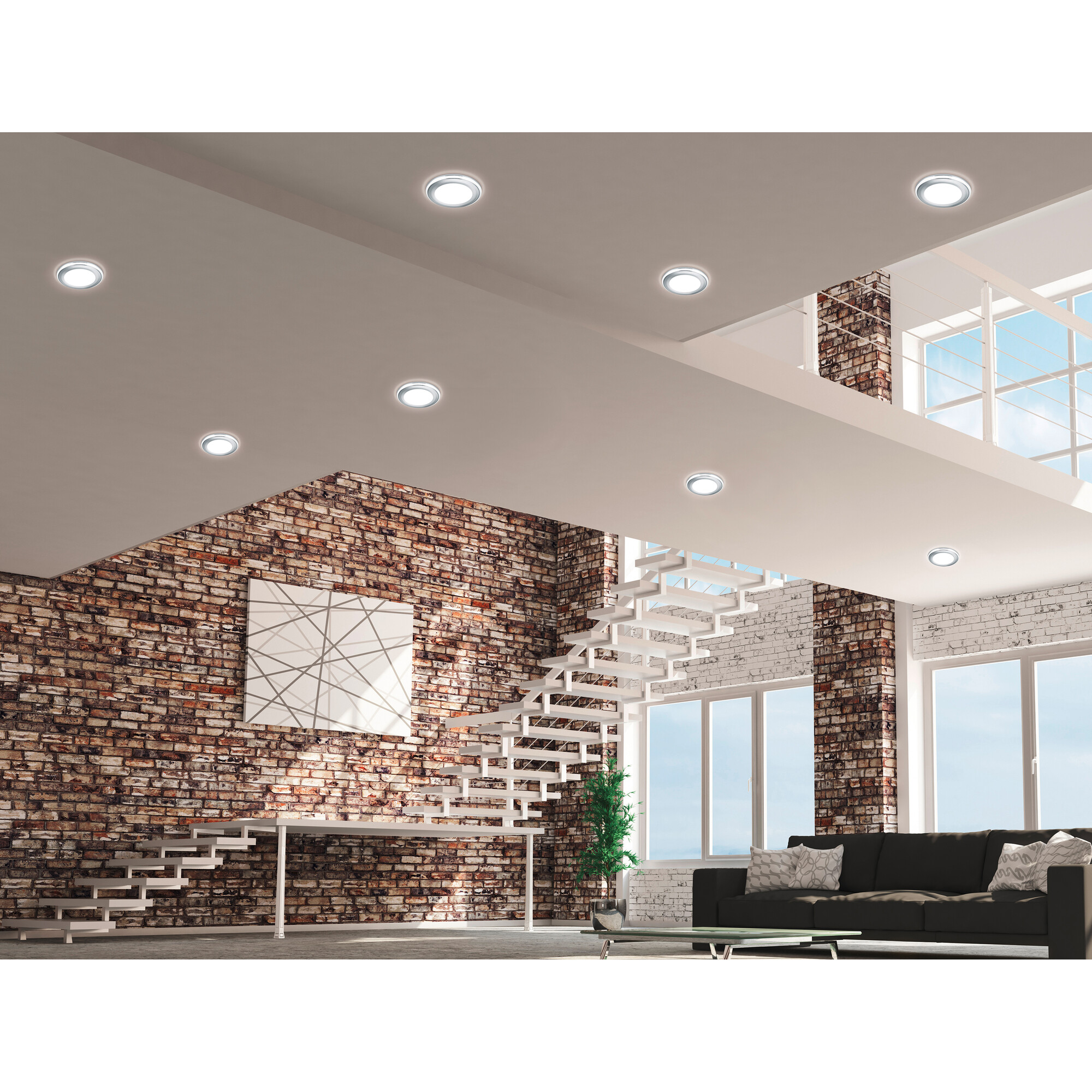 LED Spot - Einbauspot - Trion Auran - 10W - Warmweiß 3000K - Rund - Matt Chrom - Kunststoff