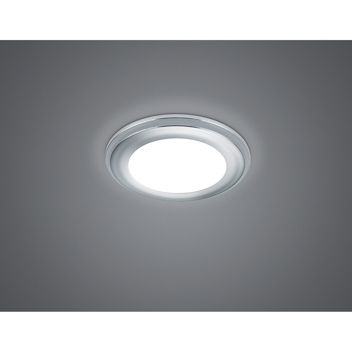 LED Spot - Einbauspot - Trion Auran - 5W - Warmweiß 3000K - Rund - Matt Chrom - Kunststoff