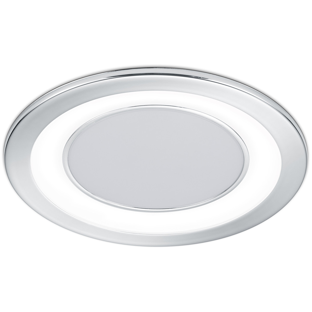 LED Spot - Einbauspot - Trion Cynomi - 10W - Warmweiß 3000K - Rund - Matt Chrom - Kunststoff - Ø140mm