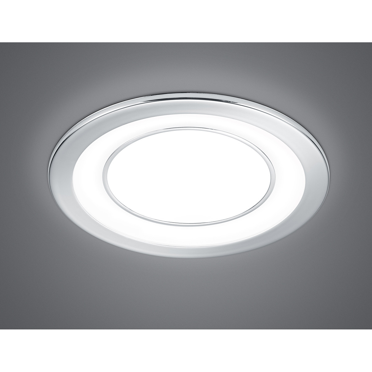 LED Spot - Einbauspot - Trion Cynomi - 10W - Warmweiß 3000K - Rund - Matt Chrom - Kunststoff - Ø140mm