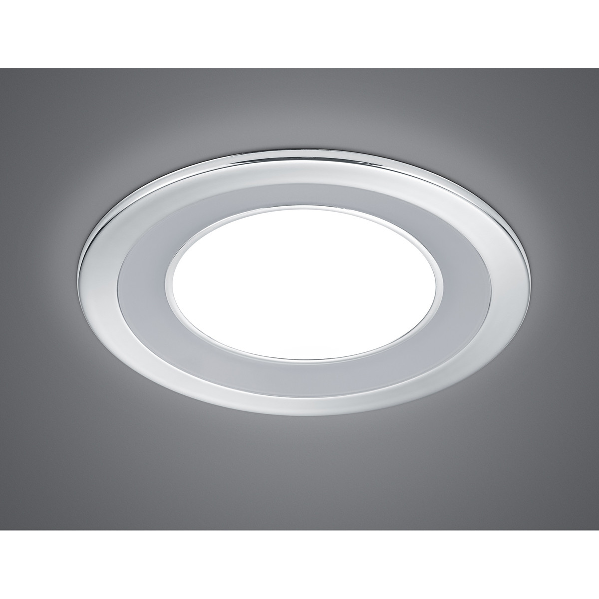 LED Spot - Einbauspot - Trion Cynomi - 10W - Warmweiß 3000K - Rund - Matt Chrom - Kunststoff - Ø140mm