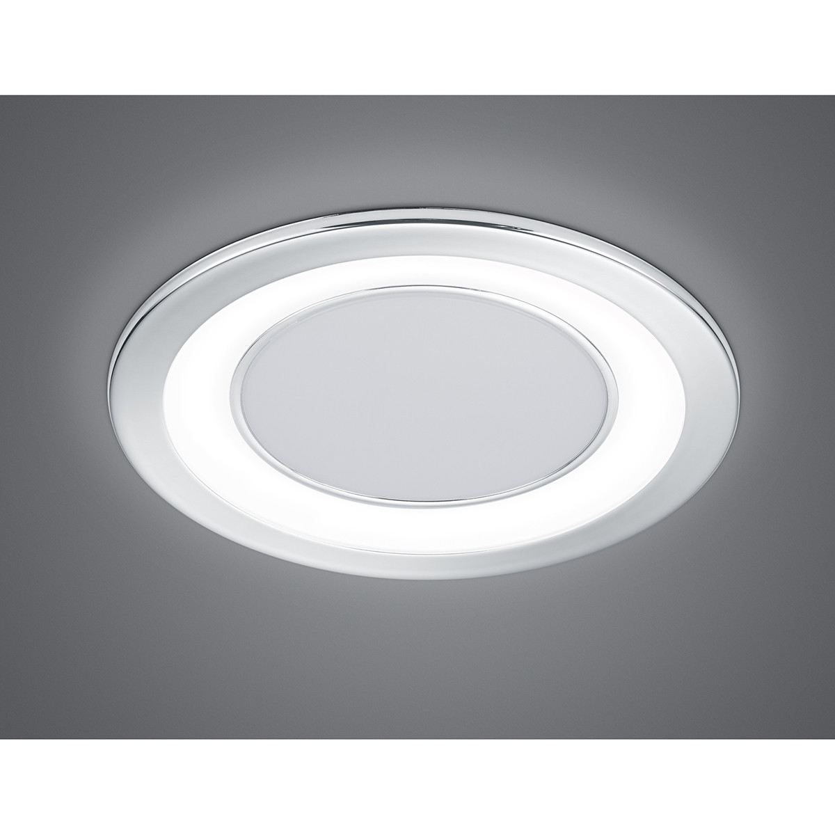 LED Spot - Einbauspot - Trion Cynomi - 10W - Warmweiß 3000K - Rund - Matt Chrom - Kunststoff - Ø140mm