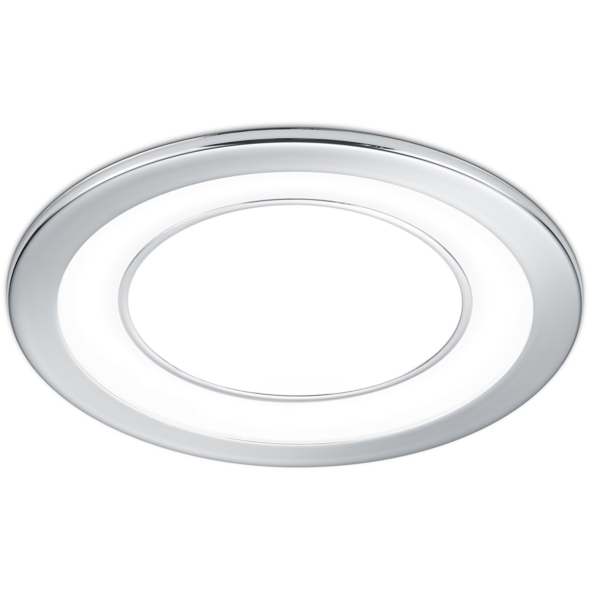 LED Spot - Einbauspot - Trion Cynomi - 10W - Warmweiß 3000K - Rund - Matt Chrom - Kunststoff - Ø140mm