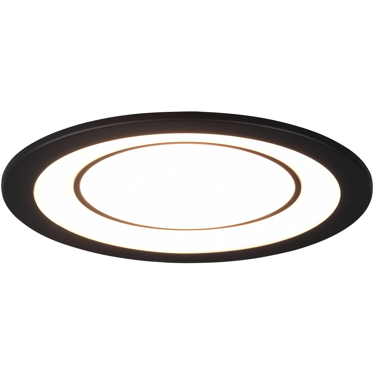 LED Spot - Einbauspot - Trion Cynomi - 10W - Warmweiß 3000K - Rund - Matt Schwarz - Kunststoff - Ø140mm