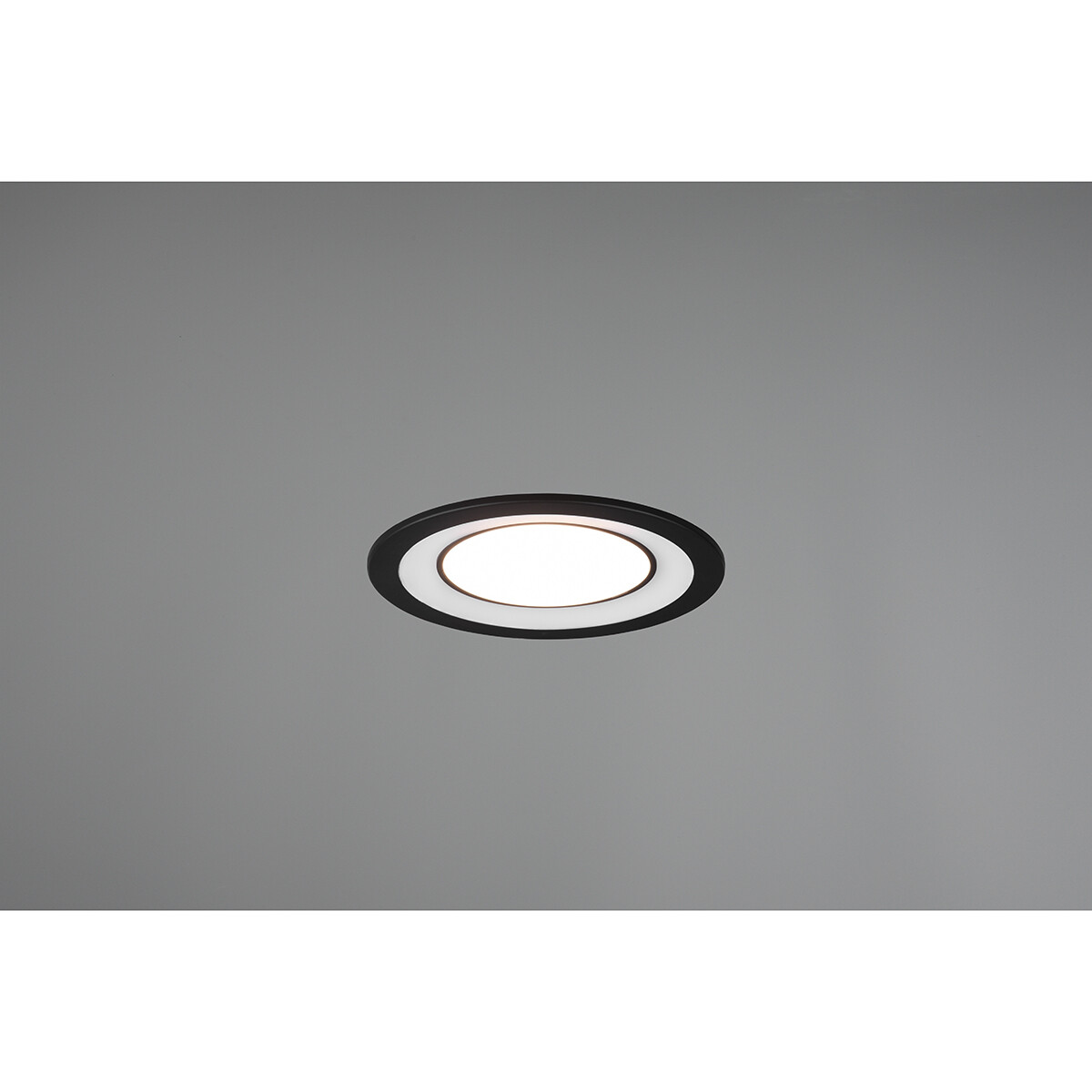 LED Spot - Einbauspot - Trion Cynomi - 10W - Warmweiß 3000K - Rund - Matt Schwarz - Kunststoff - Ø140mm