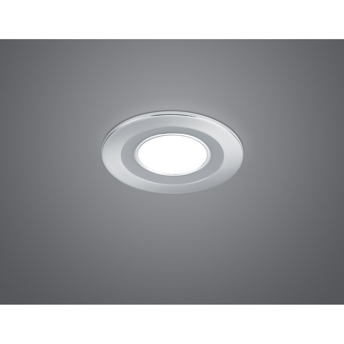 LED Spot - Einbauspot - Trion Cynomi - 5W - Warmweiß 3000K - Rund - Matt Chrom - Kunststoff - Ø80mm