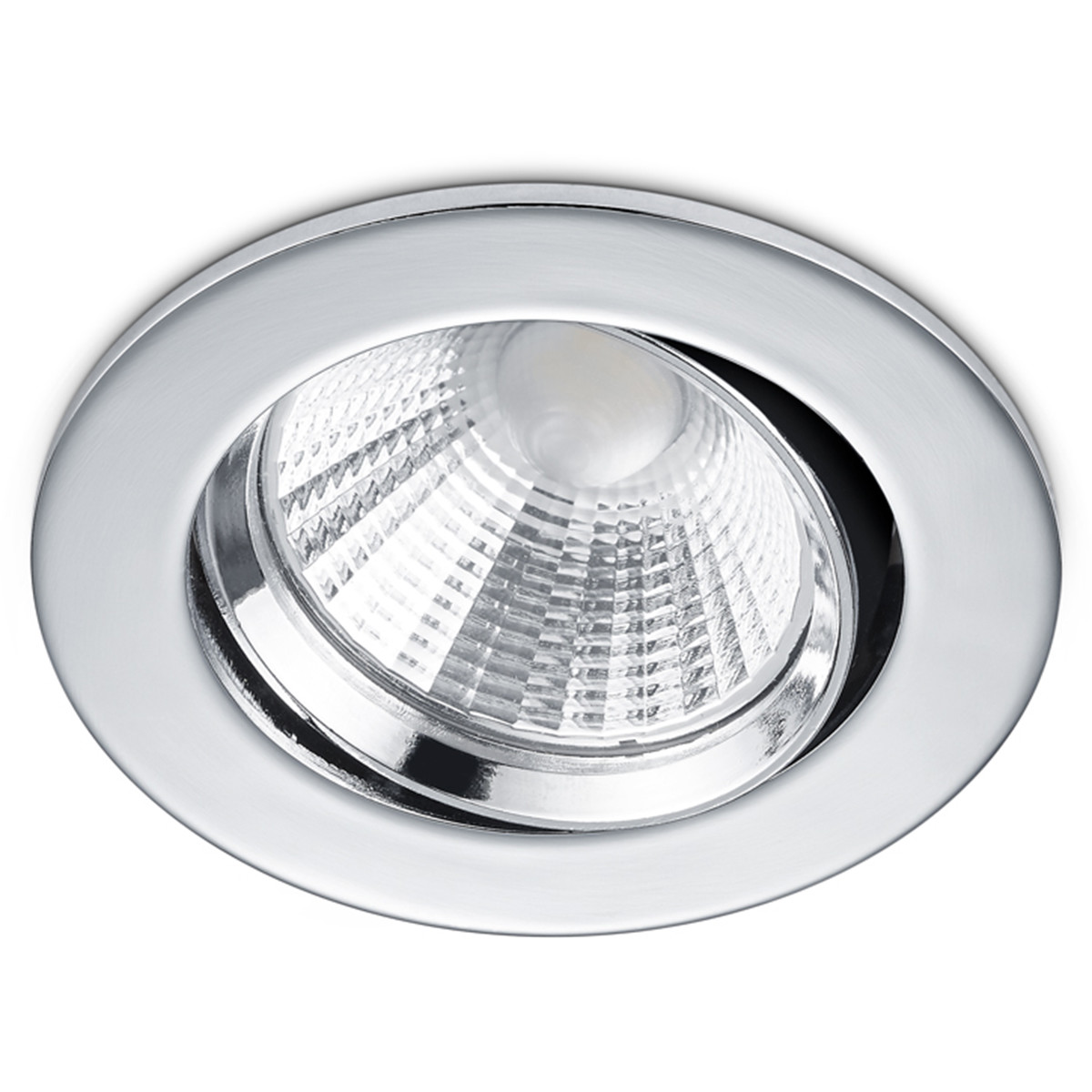 LED Spot - Einbaustrahler - Trion Paniro - Rund 5W - Dimmbar - Warmweiß 3000K - Matt Chrom - Aluminium - 80mm