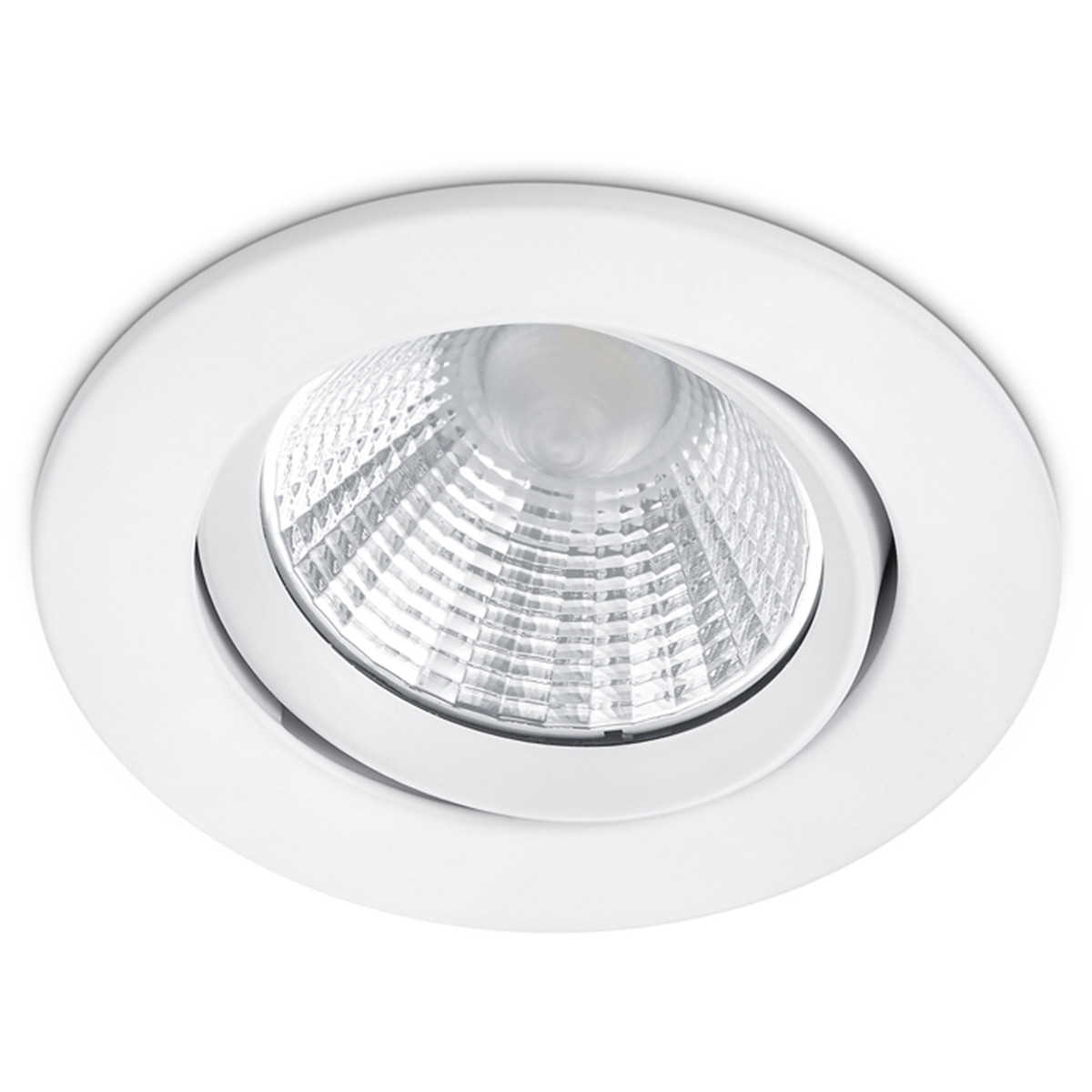 LED Spot - Einbaustrahler - Trion Paniro - Rund 5W - Dimmbar - Warmweiß 3000K - Matt Weiß - Aluminium - 80mm