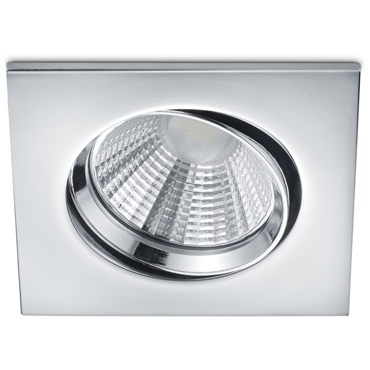 LED Spot - Einbaustrahler - Trion Paniro - Quadratisch 5W - Dimmbar - Warmweiß 3000K - Matt Chrom - Aluminium - 80mm