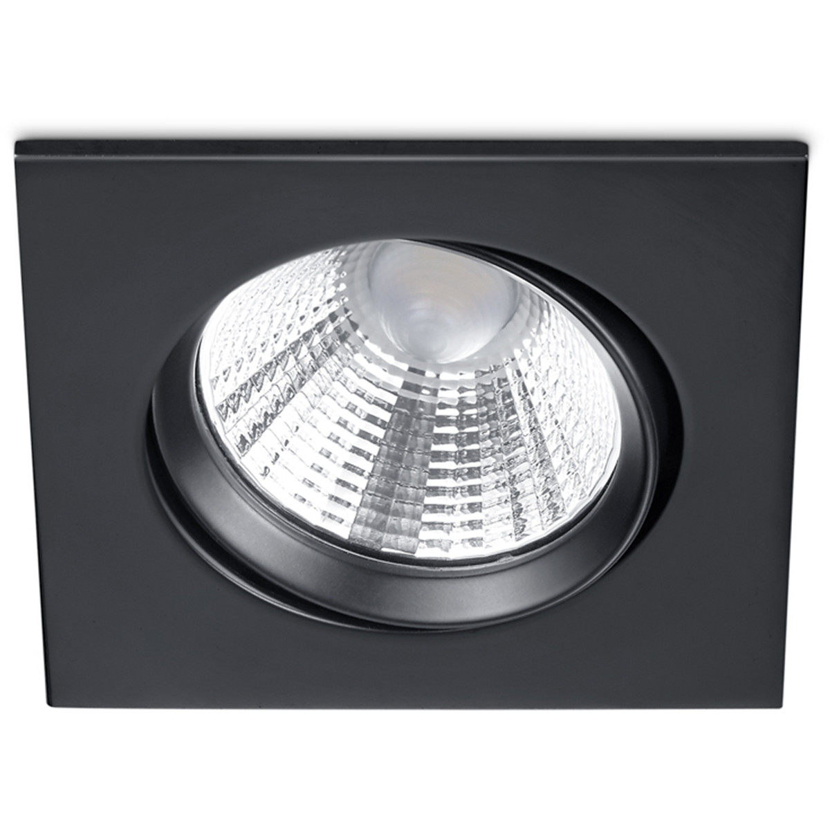 LED Spot - Einbaustrahler - Trion Paniro - Quadratisch 5W - Dimmbar - Warmweiß 3000K - Matt Schwarz - Aluminium - 80mm